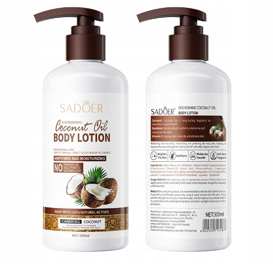 SADOER BALSAM DO CIAŁA Z OLEJKIEM KOKOSOWYM 300 ml Pielęgnacja skóry zimą