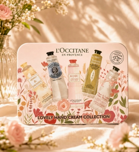 ZESTAW KREMÓW DO RĄK W METALOWEJ PUSZCE L`OCCITANE 5X30ML KWIATY LOVELY
